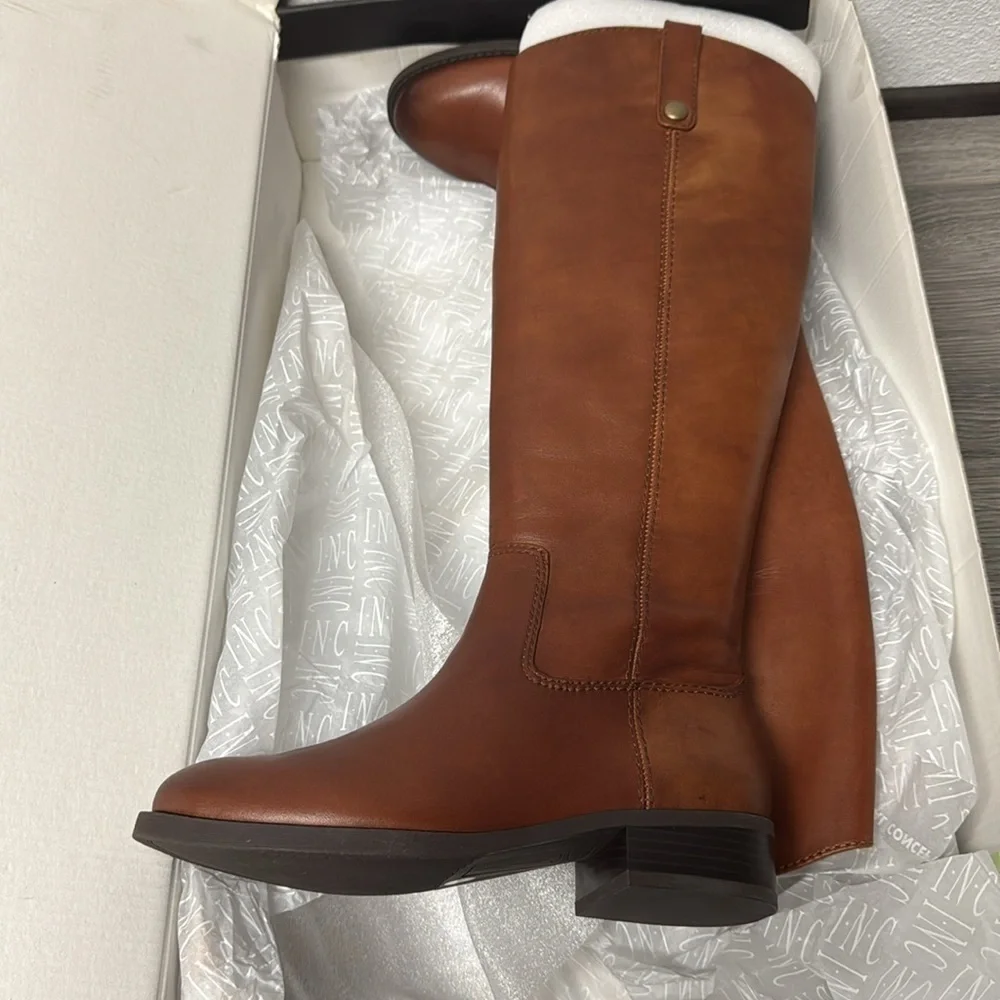I.N.C. International Concepts Fawne Leather Knee High Boots